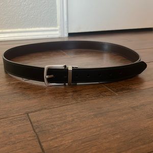 Dickies Genuine Leather Silver Black Belt